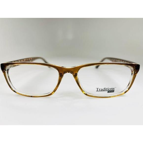 New TRADITIONS T-15 Col.10 Crystal Brown Eyeglasses with Camo Temples 54/16/145 - Picture 1 of 6